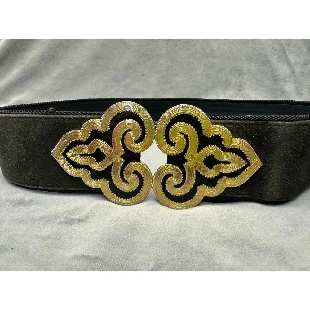 Authentiс Vintage Christian Dior Belt‎ Gold Ornate Baroque Buckle 70-80s